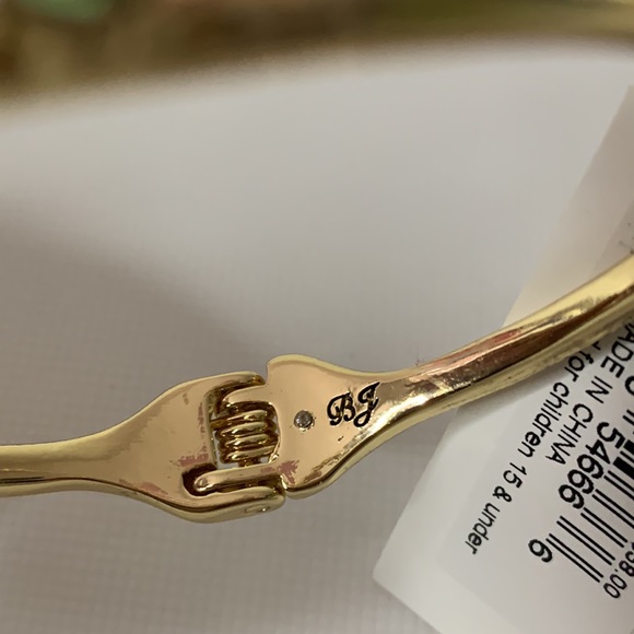 Betsey Johnson Gold Tone Hinged Flower and Crystal Bracelet - Picture 4 of 6